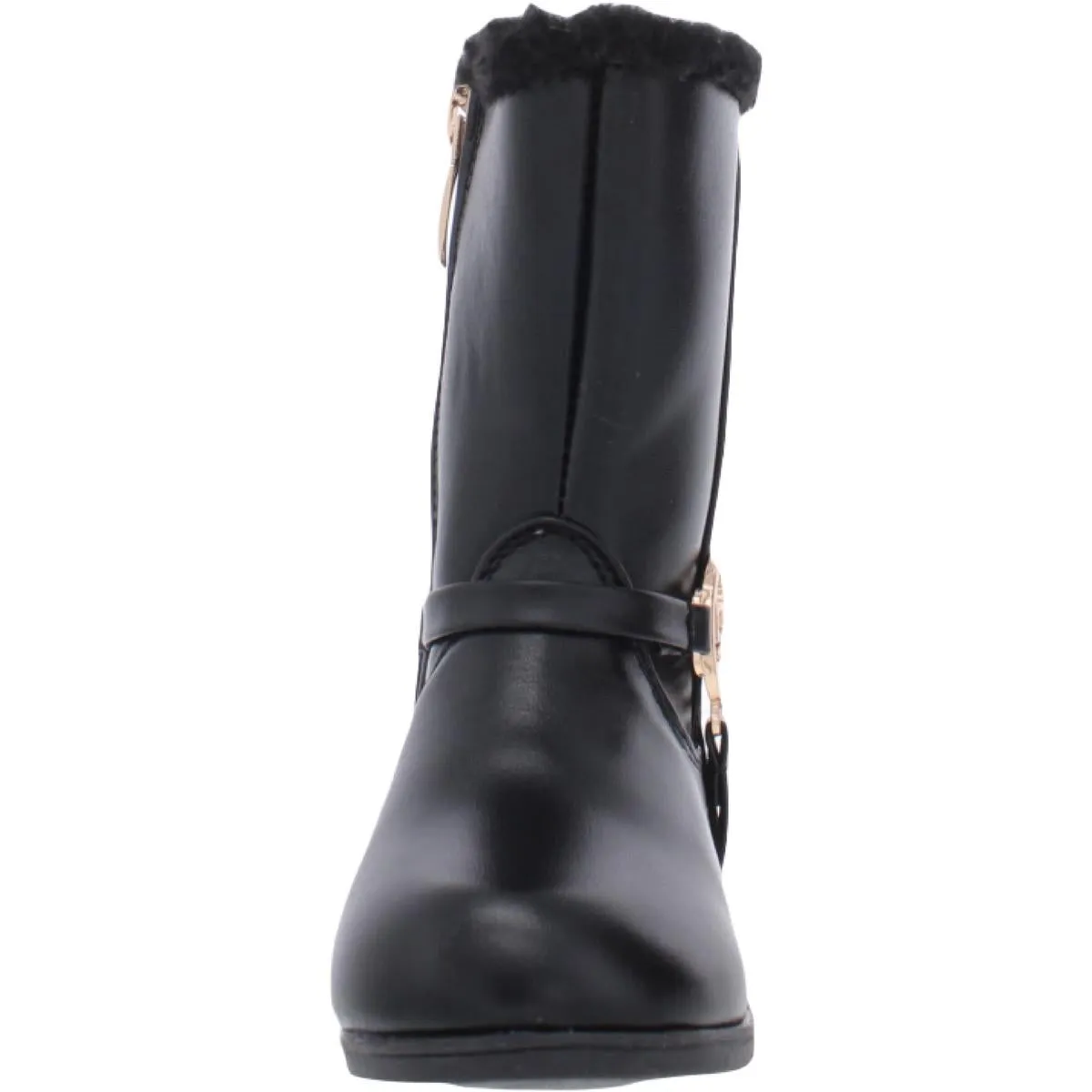 121229 Girls Toddler Faux Leather Mid-Calf Boots