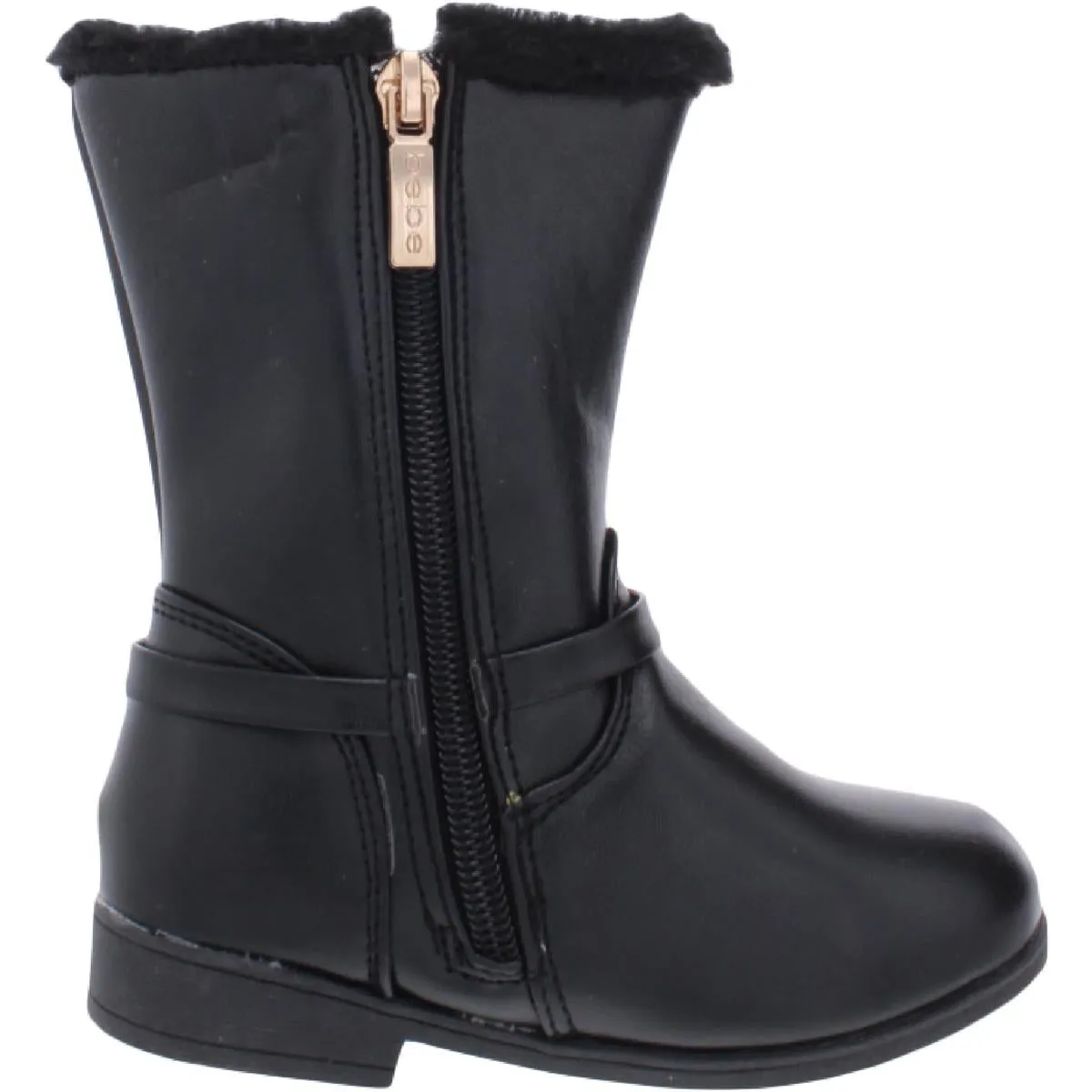 121229 Girls Toddler Faux Leather Mid-Calf Boots