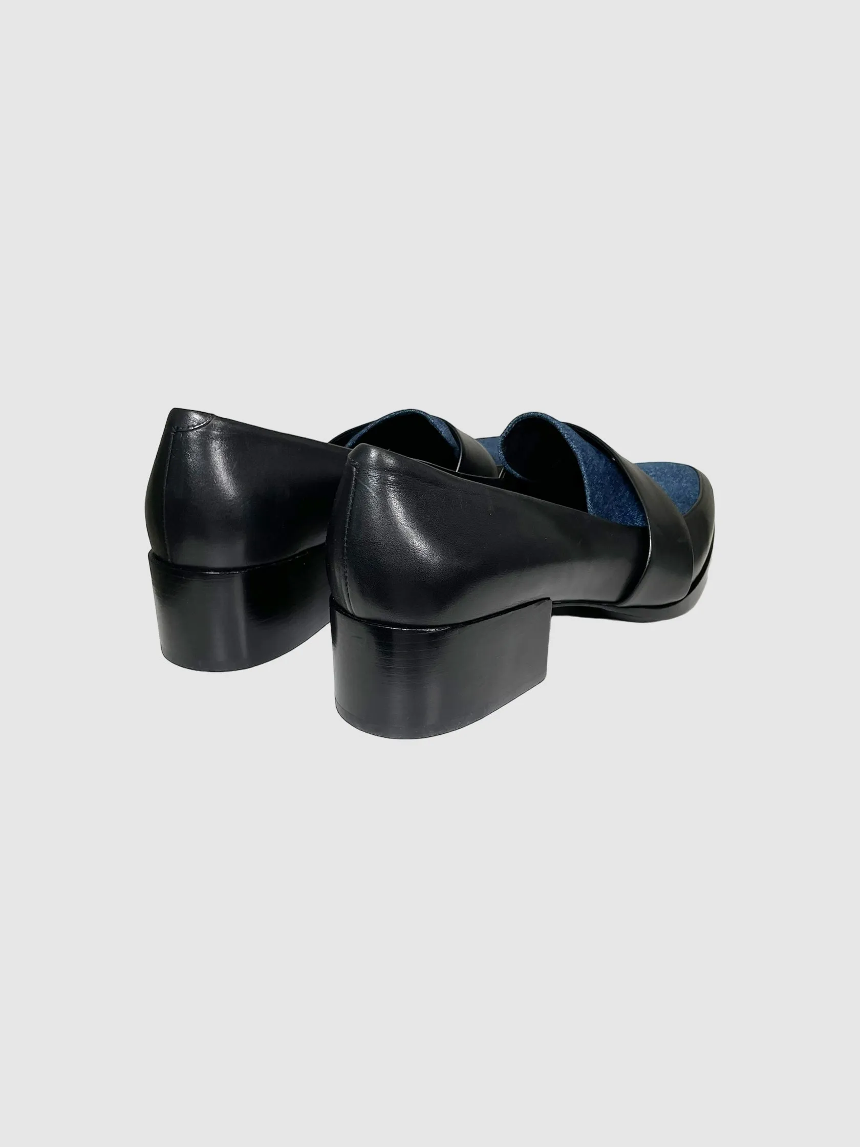 3.1 Phillip Lim Leather and Denim Loafers - Size 40