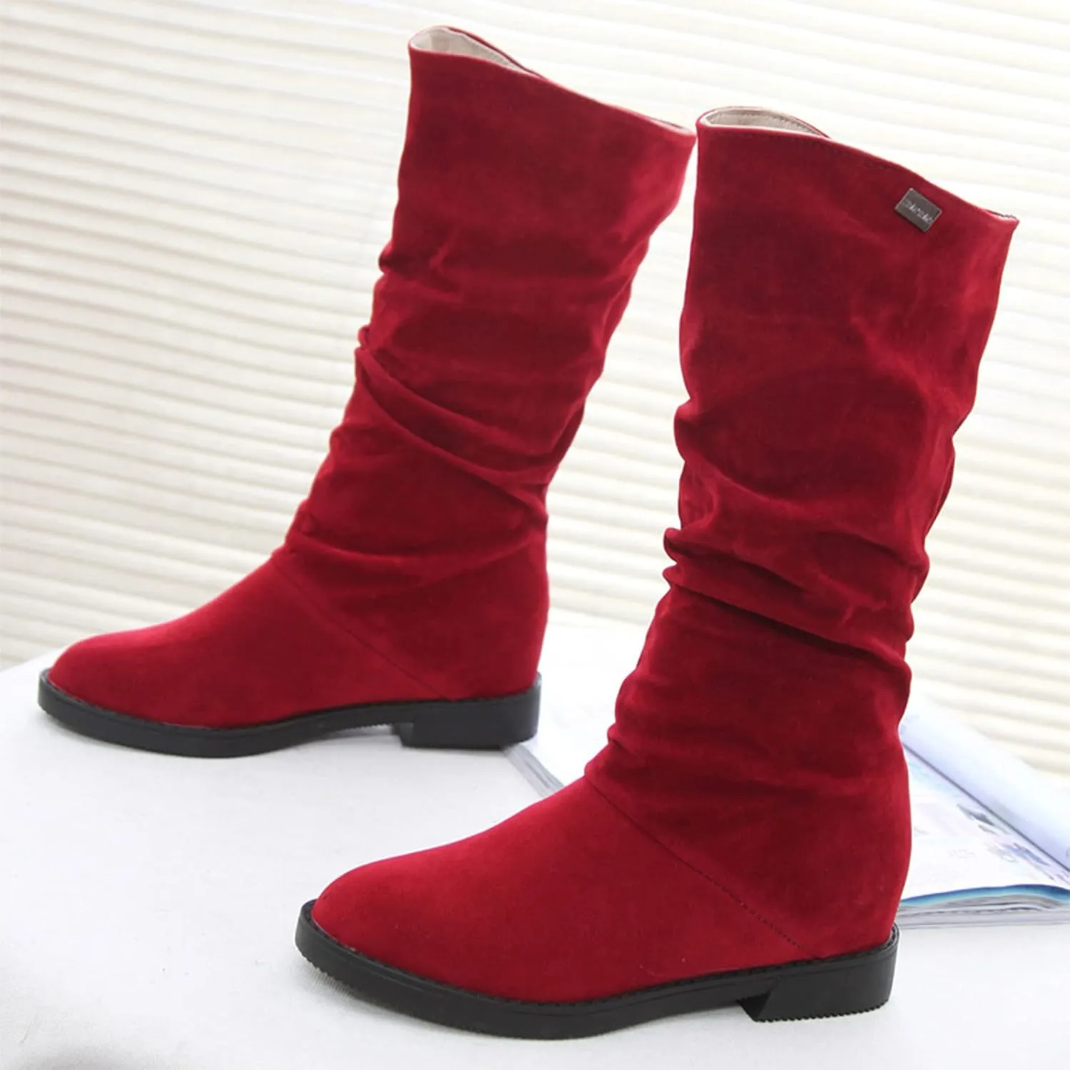 Ankle Boots For Women Suede Flats Thigh High Boots Pull On Knee High Boots Mid Calf Fall Winter Warm Boots