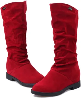 Ankle Boots For Women Suede Flats Thigh High Boots Pull On Knee High Boots Mid Calf Fall Winter Warm Boots