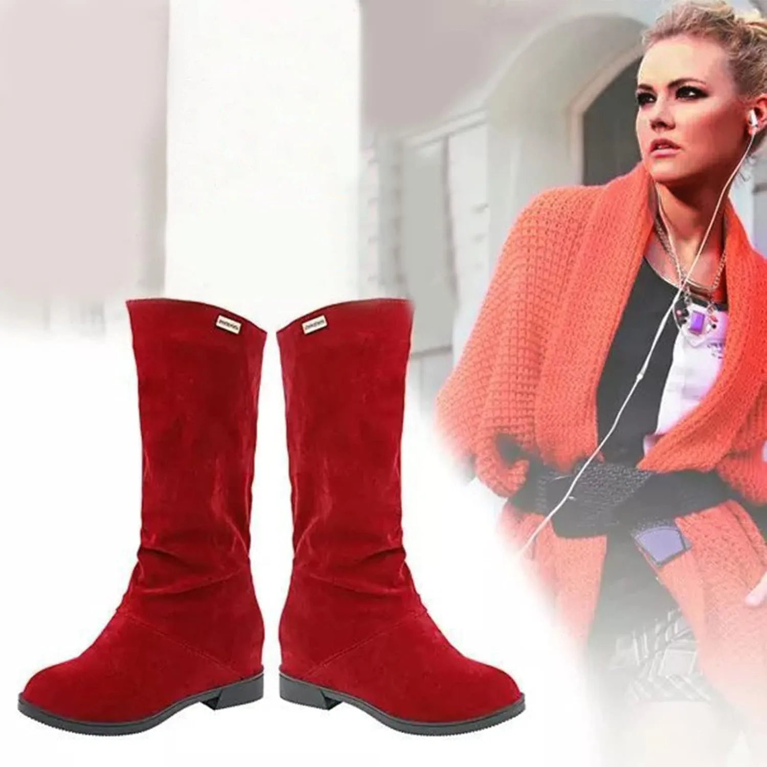 Ankle Boots For Women Suede Flats Thigh High Boots Pull On Knee High Boots Mid Calf Fall Winter Warm Boots