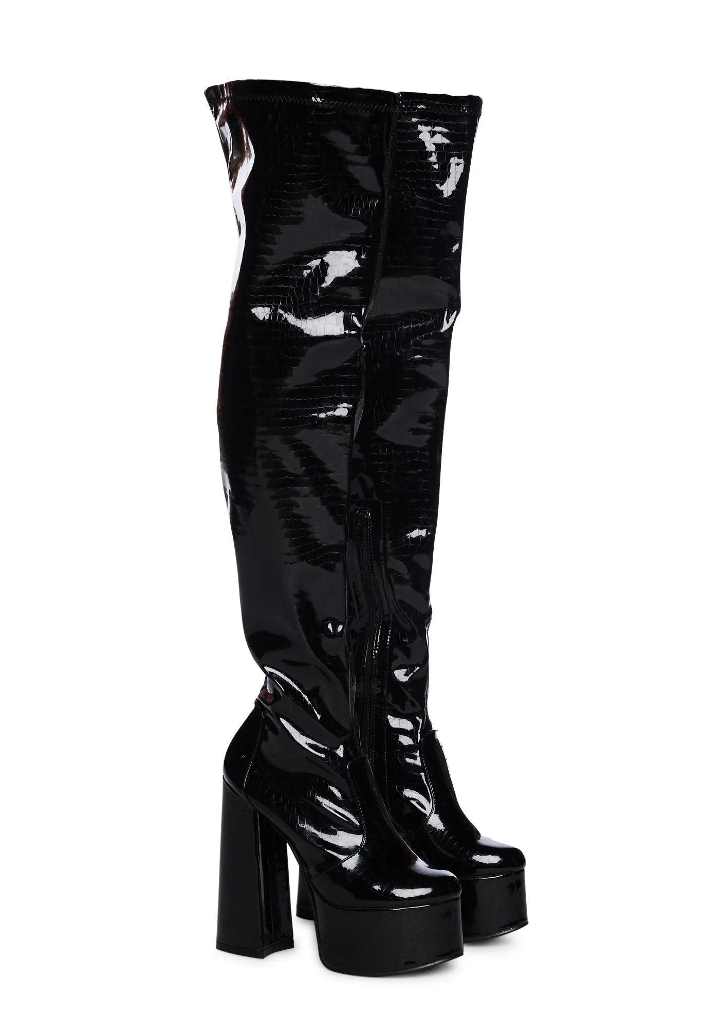 Black Bodie Knee High Boots