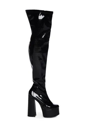 Black Bodie Knee High Boots