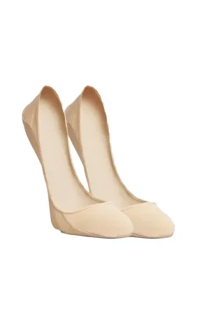 Calvin Klein 92% Cotton No Show Socks in Nude ECV523
