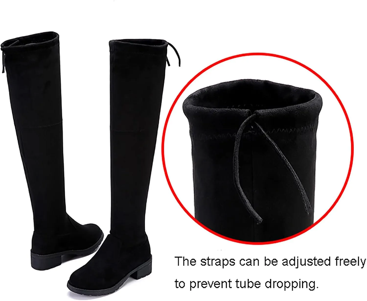 Combat Boots Womens Lug Sole Over Knee Boots Strappy Suede Thigh High Boots Knee High Boots Tall Bootie