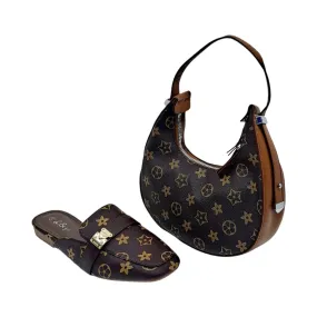 Flat Printed Loafers and Monogram Handbag Set