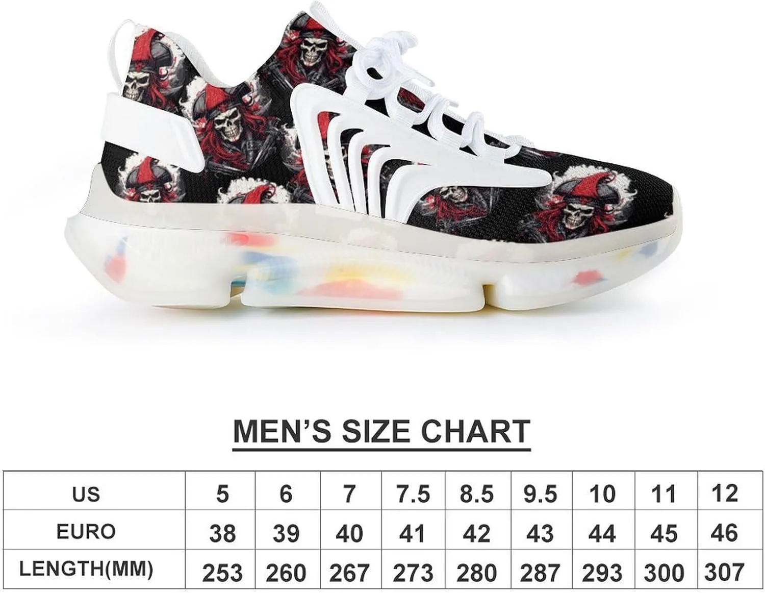 Jolly Piratees Roger Mens Sneakers Running Shoes Lightweight Athletic Shoes for Jogging Walking Gym