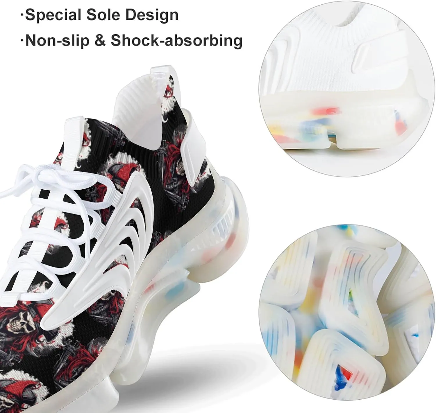 Jolly Piratees Roger Mens Sneakers Running Shoes Lightweight Athletic Shoes for Jogging Walking Gym