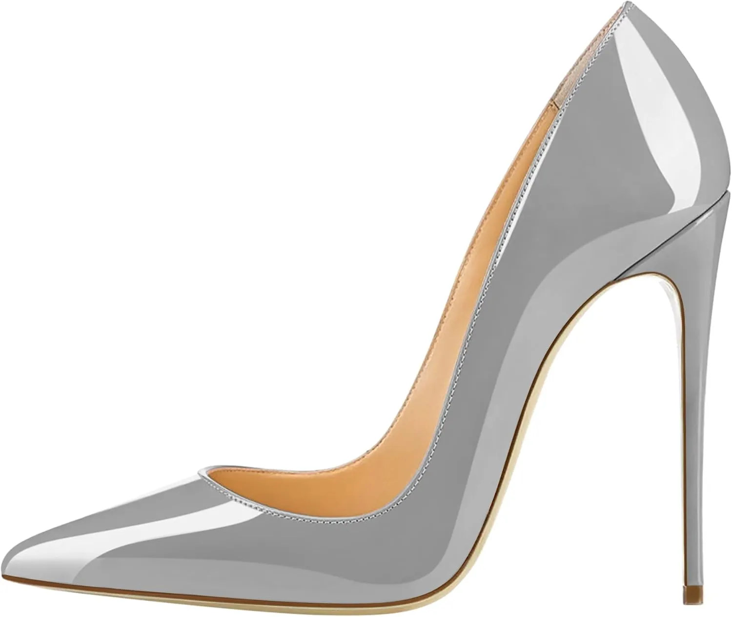 Joseywade Womens High Stilettos Heels Pointed Toe Pumps Slip-on 5 Inch Sky High Slim Thin Heel Dress Shoes