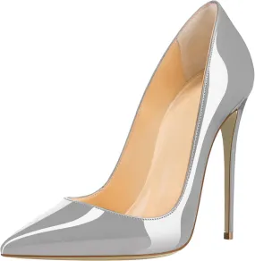 Joseywade Womens High Stilettos Heels Pointed Toe Pumps Slip-on 5 Inch Sky High Slim Thin Heel Dress Shoes