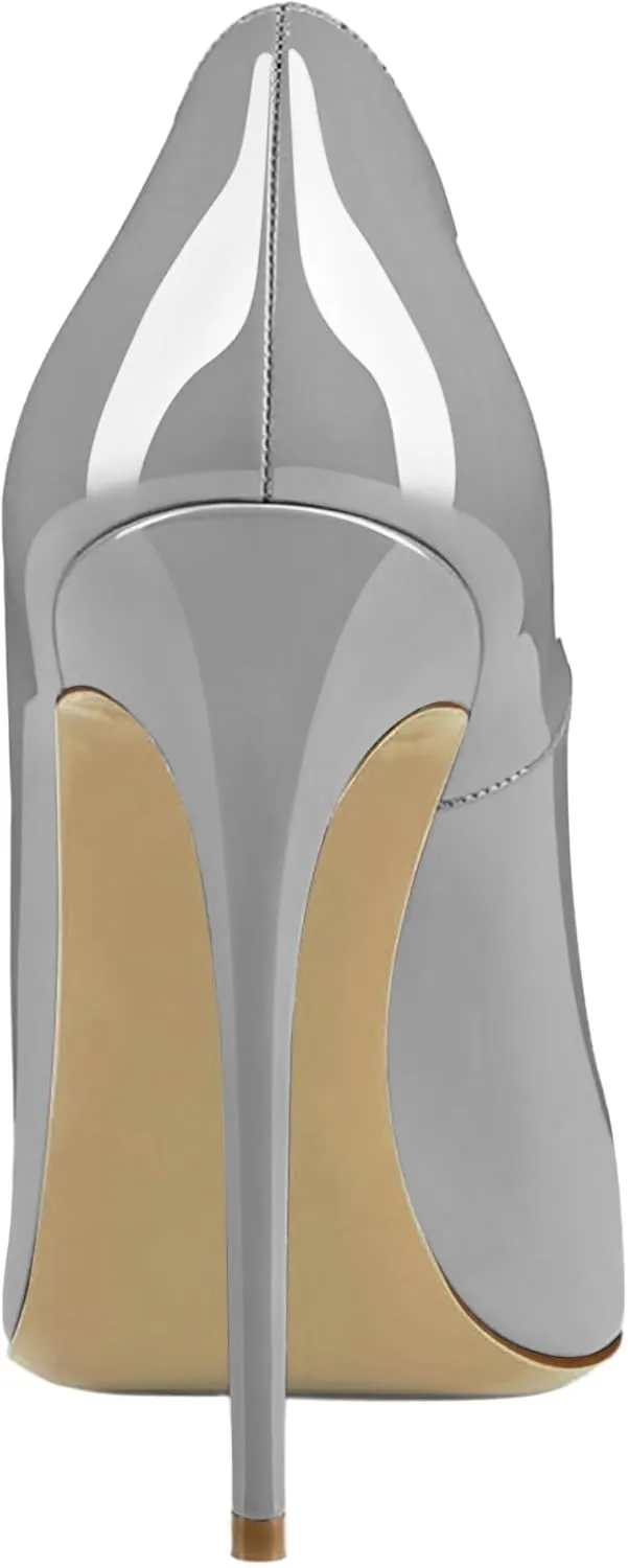 Joseywade Womens High Stilettos Heels Pointed Toe Pumps Slip-on 5 Inch Sky High Slim Thin Heel Dress Shoes