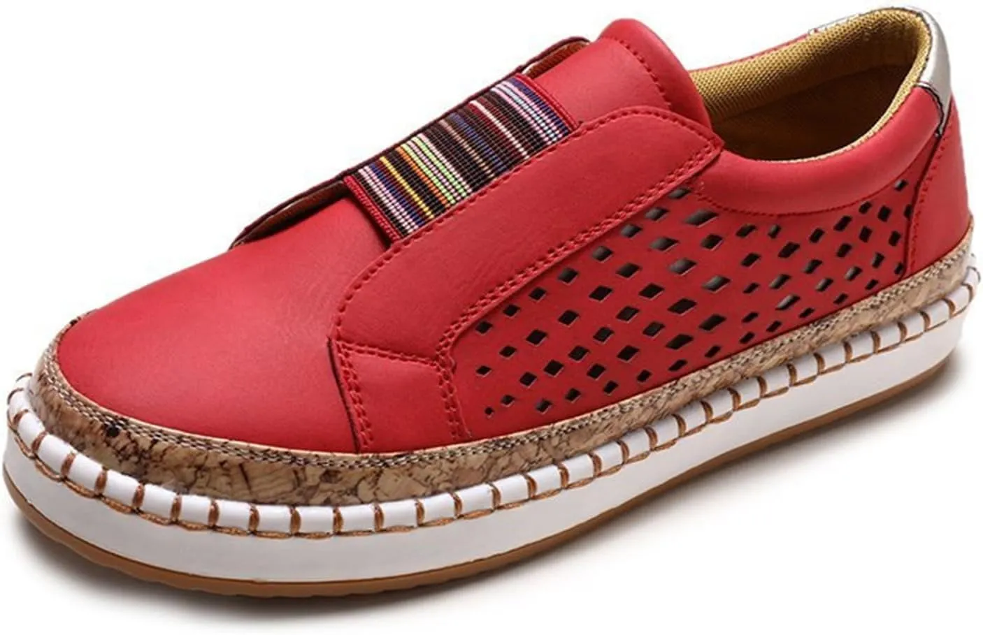 Lausiuoe Shoes For Women Dressy Flats Canvas Loafers Fashion Round Toe Non-Slip Casual Comfortable Walking Slip On Sneakers