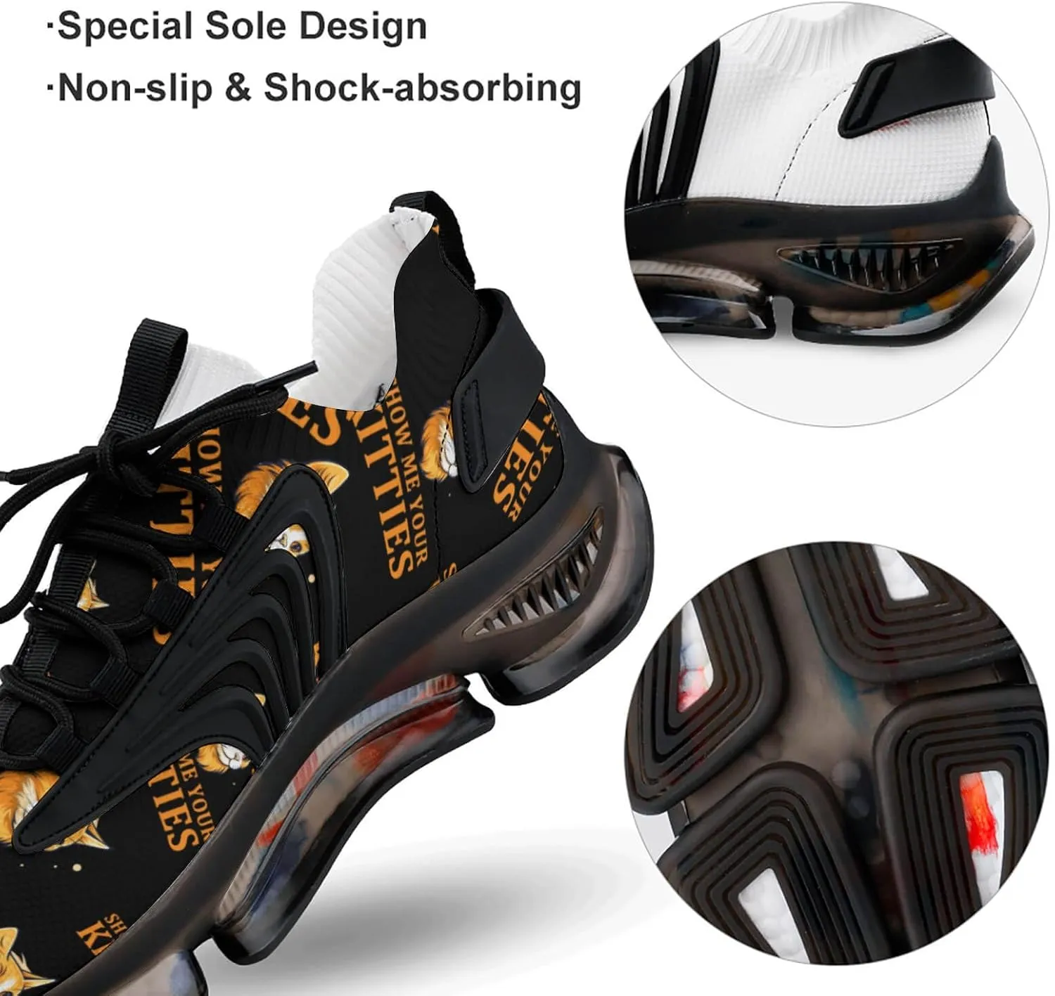 Show Me Your Kittie's Mens Sneakers Running Shoes Lightweight Athletic Shoes for Jogging Walking Gym