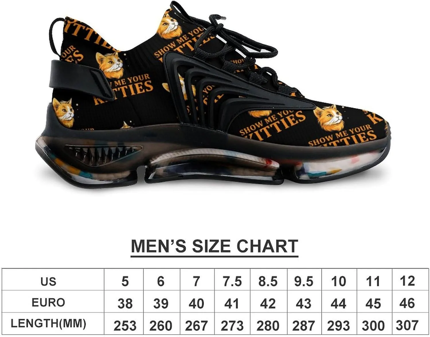 Show Me Your Kittie's Mens Sneakers Running Shoes Lightweight Athletic Shoes for Jogging Walking Gym