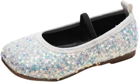 Toddler Girls Mary Jane Dress Shoes Ballet Flats Dress Up Shoes Sparkly Princess Mary Jane Shoes Uniform Dress Shoes