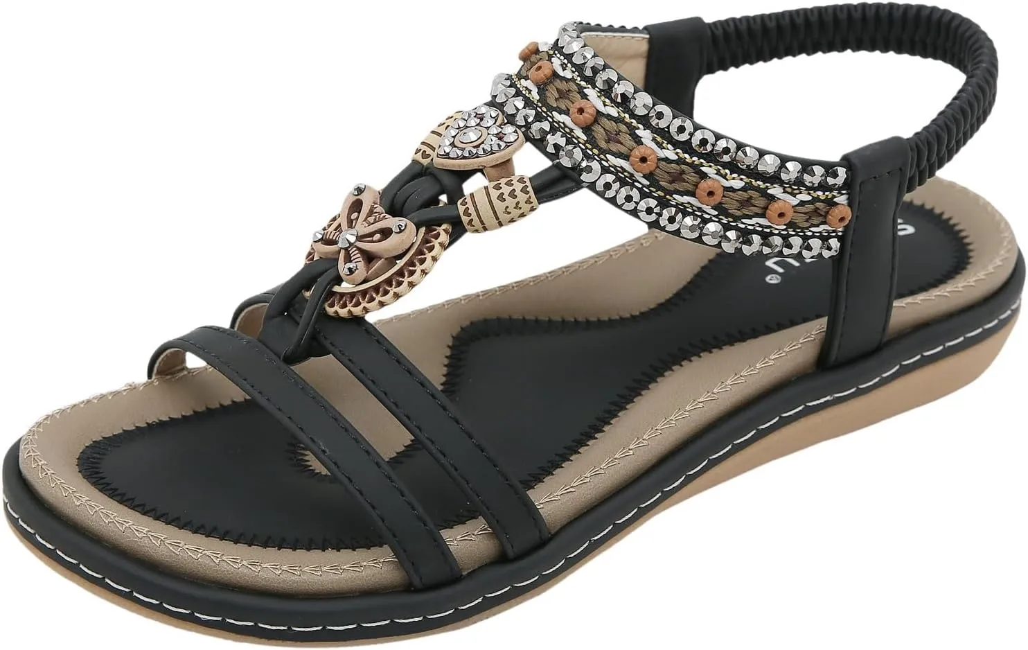 Women's Elastic Strap Bohemian Sandals Comfortable Ankle Strap Outdoor Walking Shoes Banquet Sandals for Women