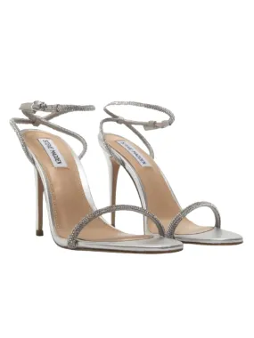 Women's Rhinestone High Heel Sandals,Silver
