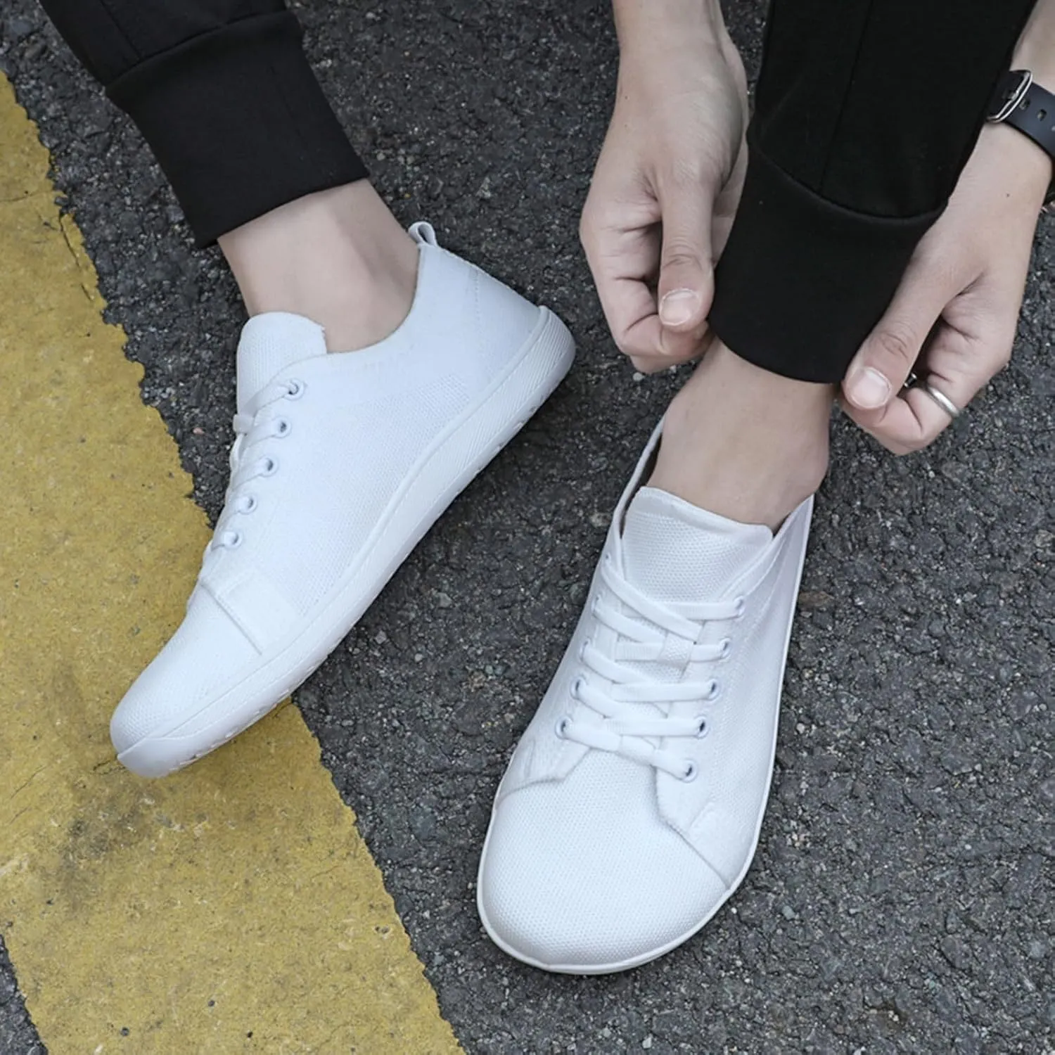 Womens Walking Shoes Men Elderly Casual Comfort Walking Shoe Safety Flats Non-Slip Hook and Loop Sneakers